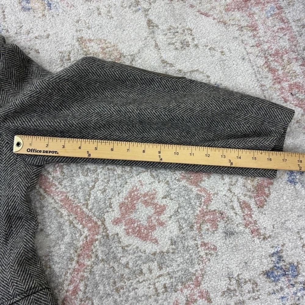 90's Stafford Grey Herringbone Tweed Blazer Dark Academia Goblincore 44R - Picture 6 of 10